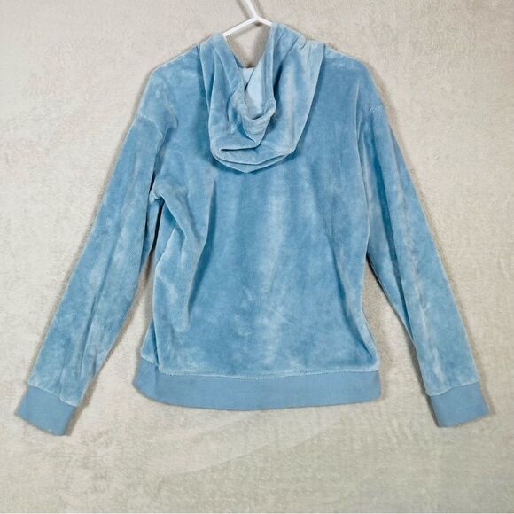 Athleta Girl Feelin Great Hoodie Plush Sweatshirt Thumbholes Youth XXL 16 Blue - Picture 2 of 7